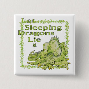 Badge Carré 5 Cm Dragon