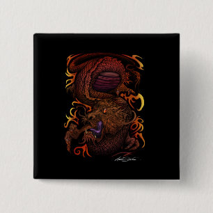 Badge Carré 5 Cm Dragon (conception de signature)