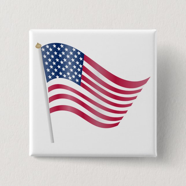 BADGE CARRÉ 5 CM DRAPEAU AMÉRICAIN (Devant)