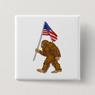 Badge Carré 5 Cm Drapeau américain Bigfoot