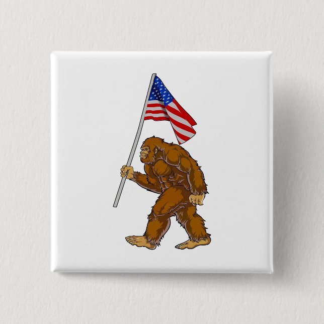 Badge Carré 5 Cm Drapeau américain Bigfoot (Devant)