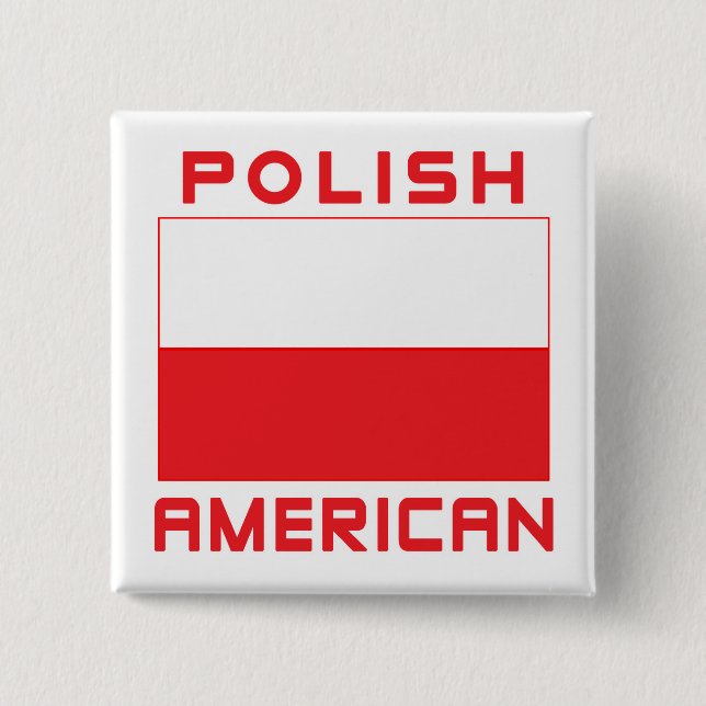 Badge Carré 5 Cm Drapeau américain polonais (Devant)