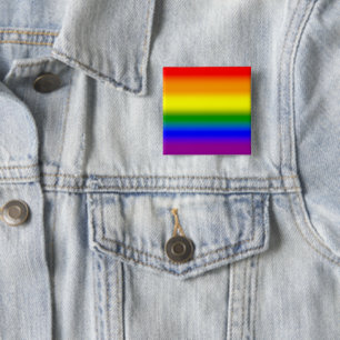 Badge Carré 5 Cm Drapeau arc-en-ciel de fierté LGBTQ+ à dégradé - D