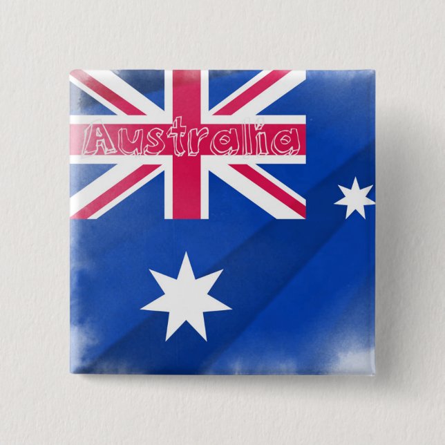 Badge Carré 5 Cm Drapeau australien (Devant)