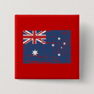Badge Carré 5 Cm Drapeau australien vintage