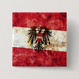 Badge Carré 5 Cm Drapeau autrichien