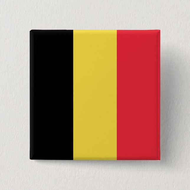 Badge Carré 5 Cm Drapeau belge (Devant)