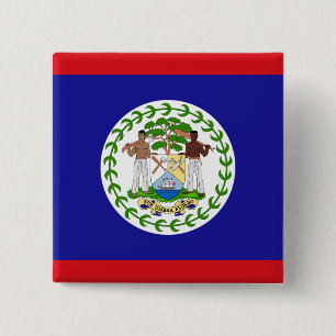 Badge Carré 5 Cm Drapeau bélizien patriotique