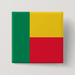 Badge Carré 5 Cm Drapeau Bénin