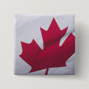 Badge Carré 5 Cm Drapeau canadien.