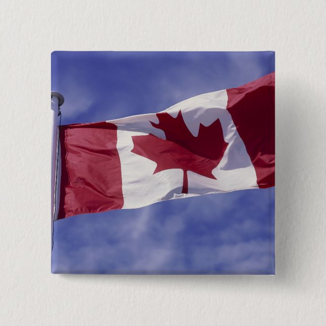 Badge Carré 5 Cm Drapeau canadien (Devant)