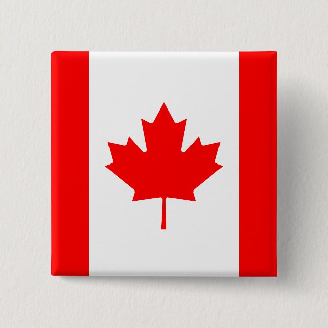 Badge Carré 5 Cm Drapeau canadien (Devant)