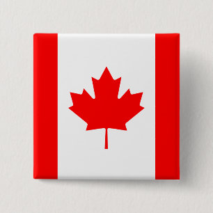 Badge Carré 5 Cm Drapeau canadien