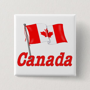 Badge Carré 5 Cm Drapeau canadien