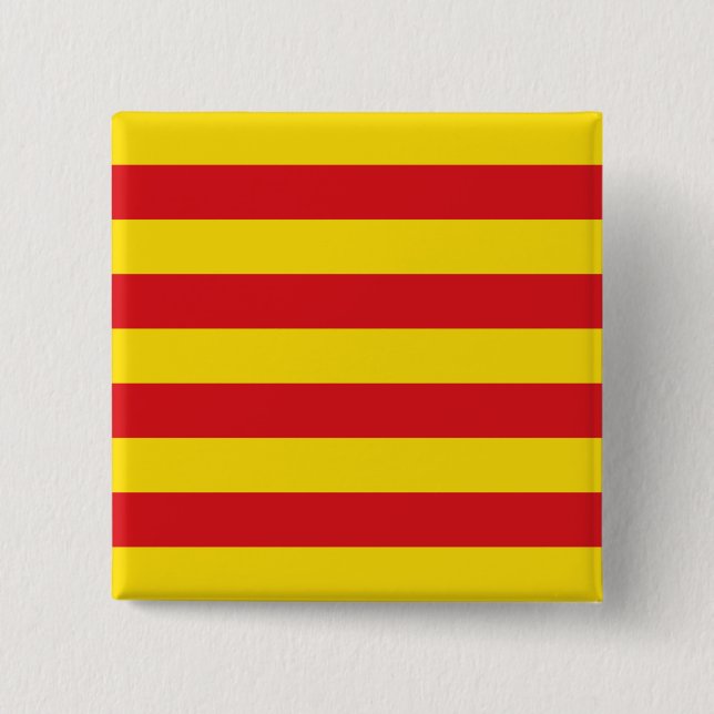 Badge Carré 5 Cm Drapeau catalan (Devant)