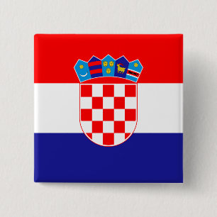 Badge Carré 5 Cm Drapeau Croatie