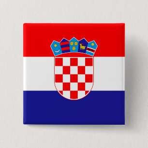 Badge Carré 5 Cm Drapeau Croatie