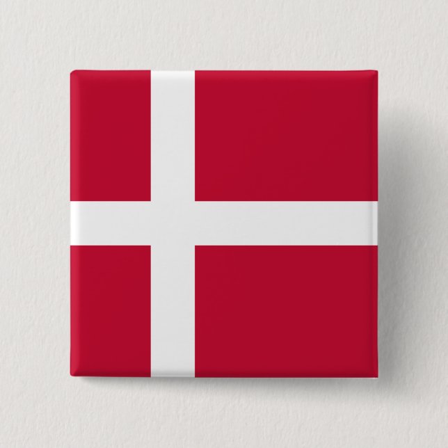 Badge Carré 5 Cm Drapeau Danemark (Devant)