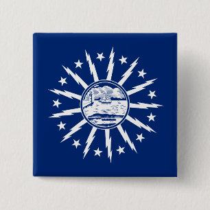 Badge Carré 5 Cm Drapeau de Buffalo, New York