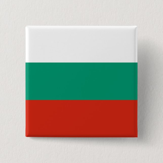 Badge Carré 5 Cm Drapeau de Bulgarie (Devant)