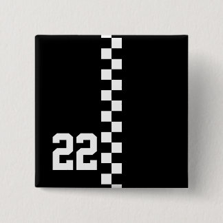 Badge Carré 5 Cm Drapeau De Course Personnalisé Noir Et Blanc