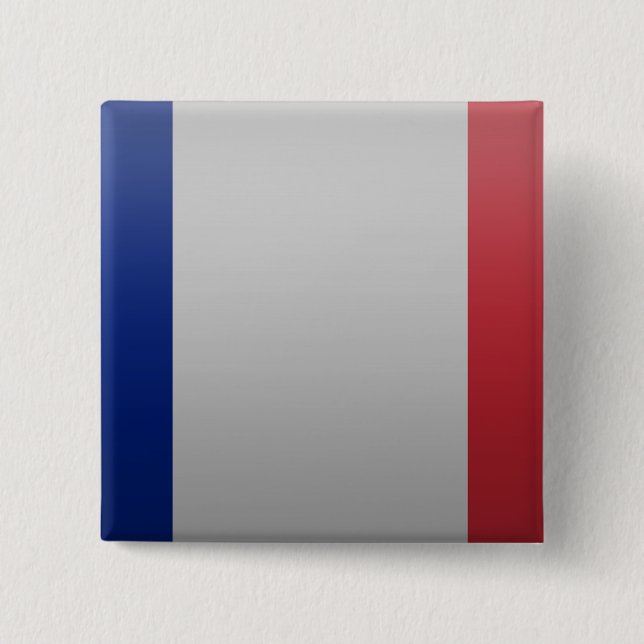 Badge Carré 5 Cm Drapeau de de la France (Devant)