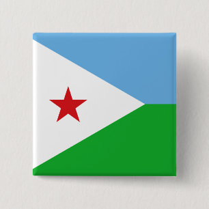 Badge Carré 5 Cm Drapeau de Djibouti
