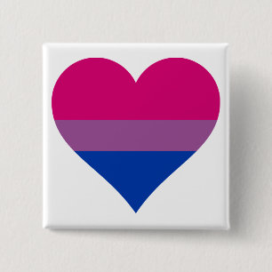 Badge Carré 5 Cm Drapeau de fierté LGBTQ cœur bisexuel