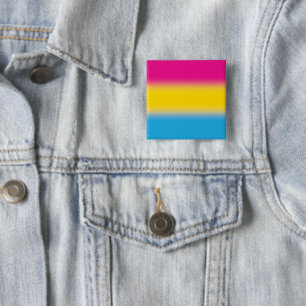 Badge Carré 5 Cm Drapeau de fierté pansexuelle à dégradé – Drapeau