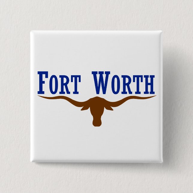 Badge Carré 5 Cm Drapeau de Fort Worth (Devant)
