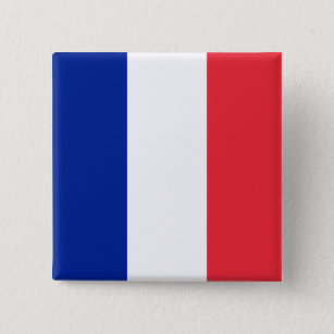 Badge Carré 5 Cm Drapeau de France, Drapeau national de Tricolor