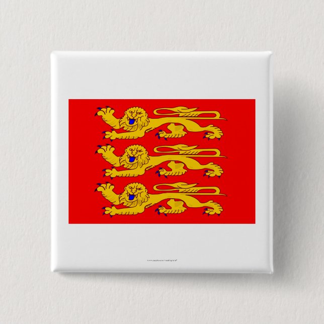 Badge Carré 5 Cm Drapeau de Haute-Normandie (Devant)