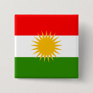 Badge Carré 5 Cm Drapeau de haute qualité du Kurdistan
