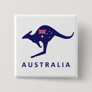 BADGE CARRÉ 5 CM DRAPEAU DE KANGOUROU DE L'AUSTRALIE