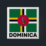 Badge Carré 5 Cm Drapeau de la Dominique<br><div class="desc">Dominica Kalinago : Wai‘tu kubuli; Français : Dominique; Créole Dominicain (Français : Dominik),  officiellement le Commonwealth de Dominique,  est un pays insulaire dans les Caraïbes.</div>