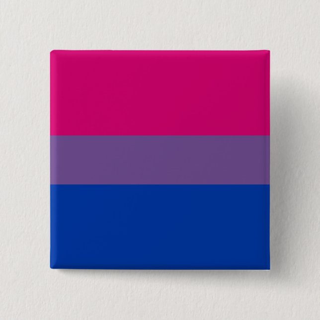 Badge Carré 5 Cm Drapeau de la fierté bisexuelle (Devant)