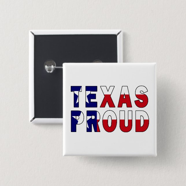 Badge Carré 5 Cm Drapeau de la fierté du Texas (Devant & derrière)