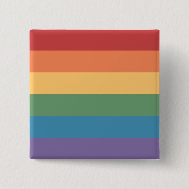 Badge Carré 5 Cm Drapeau de la fierté gay Heathered (Devant)