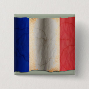 Badge Carré 5 Cm Drapeau de la France