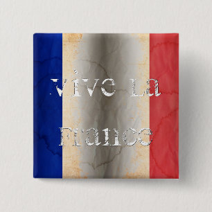 Badge Carré 5 Cm Drapeau de la France