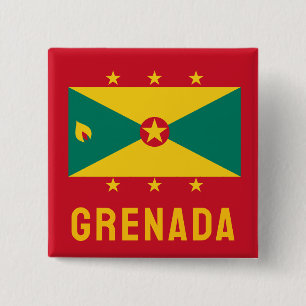 Badge Carré 5 Cm Drapeau de la Grenade
