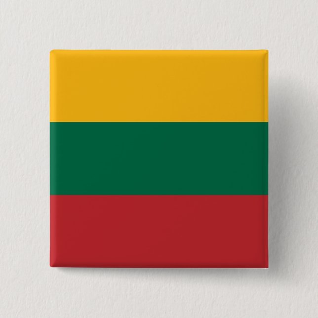 Badge Carré 5 Cm Drapeau de la Lituanie (Devant)