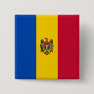 Badge Carré 5 Cm Drapeau de la Moldavie