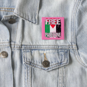 Badge Carré 5 Cm Drapeau de la Palestine libre Fierté palestinienne