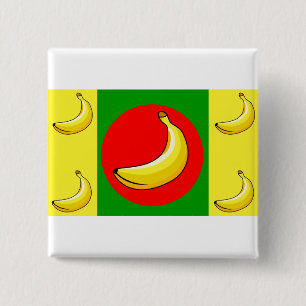 Badge Carré 5 Cm Drapeau de la République bananaise
