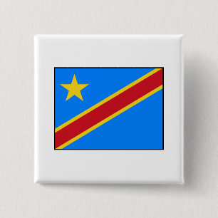 Badge Carré 5 Cm Drapeau de la République démocratique du Congo