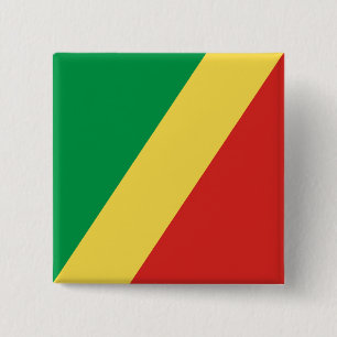 Badge Carré 5 Cm Drapeau de la République du Congo