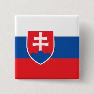 Badge Carré 5 Cm Drapeau de la Slovaquie
