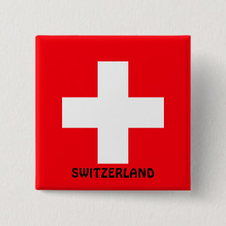 Badge Carré 5 Cm Drapeau de la Suisse 