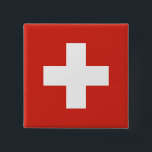 Badge Carré 5 Cm Drapeau de la Suisse<br><div class="desc">Drapeau de la Suisse</div>